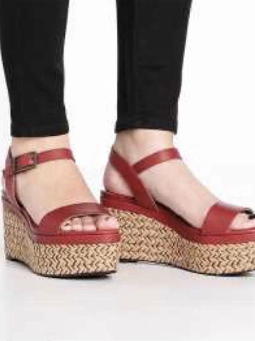 Aquatalia Cassidy Red Platform Espadrille Sandals for Women